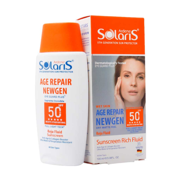 فلوئید ضد آفتاب و ضد چروک  سولاریس آردن SPF50مدل ایج ریپیر نیوژن