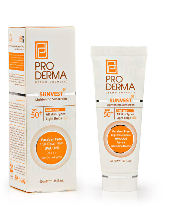 کرم ضد آفتاب و ضد لک رنگی پرودرما انواع پوست +spf 50