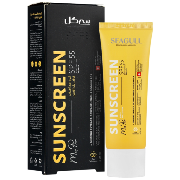ضد آفتاب مردانه فاقد چربی و رنگ سی گل spf 55