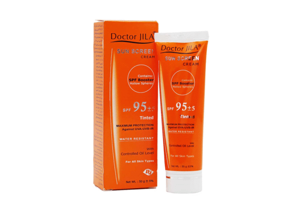 کرم ضد آفتاب SPF95 رنگی فاقد چربی مناسب انواع پوست دکتر ژیلا